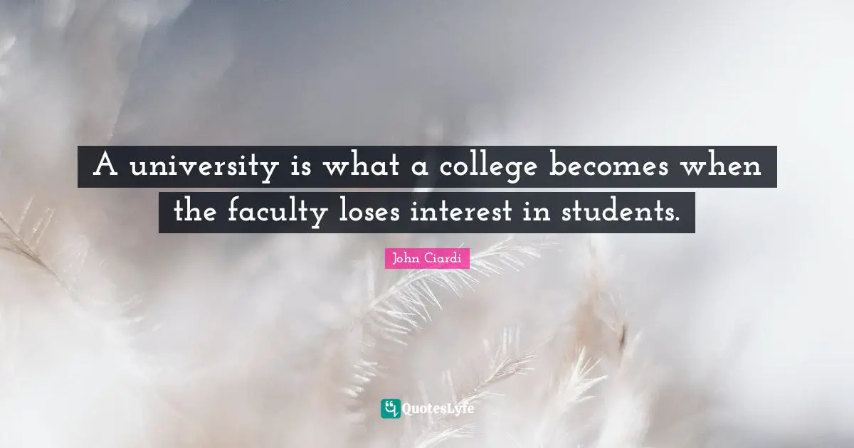 A university is what a college becomes when the faculty loses interest in students.