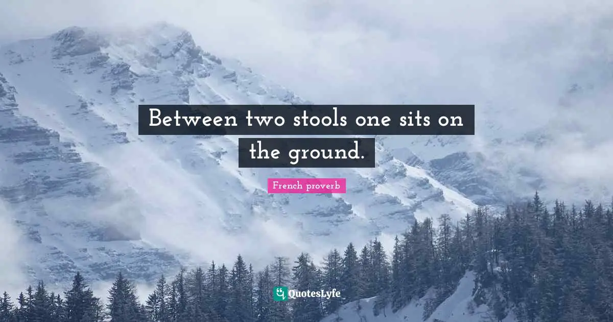 Between two stools one sits on the ground.