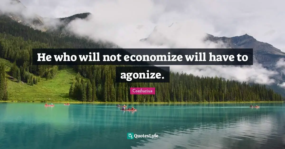 He who will not economize will have to agonize.