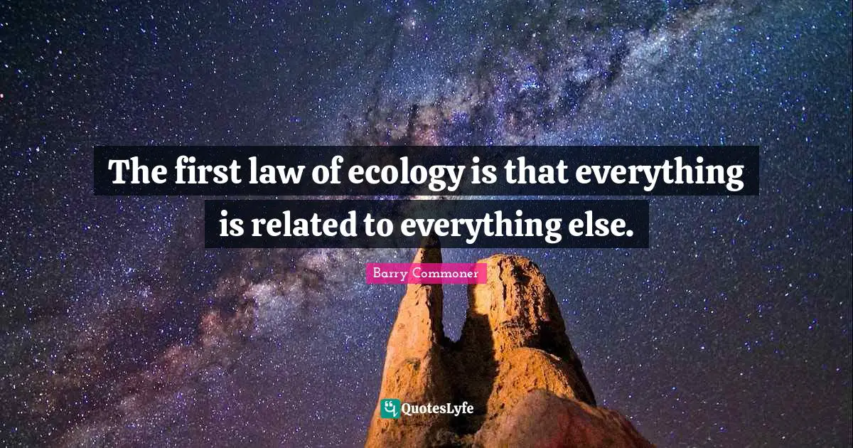 The first law of ecology is that everything is related to everything else.