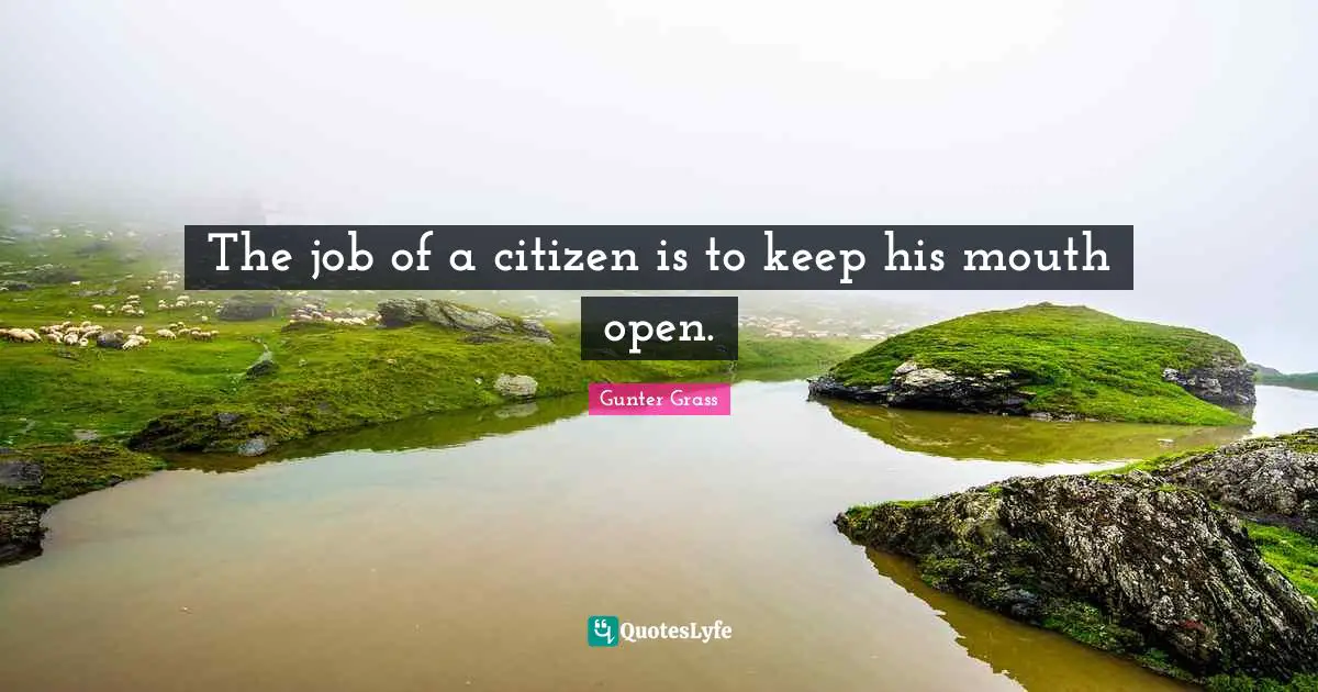 The job of a citizen is to keep his mouth open.