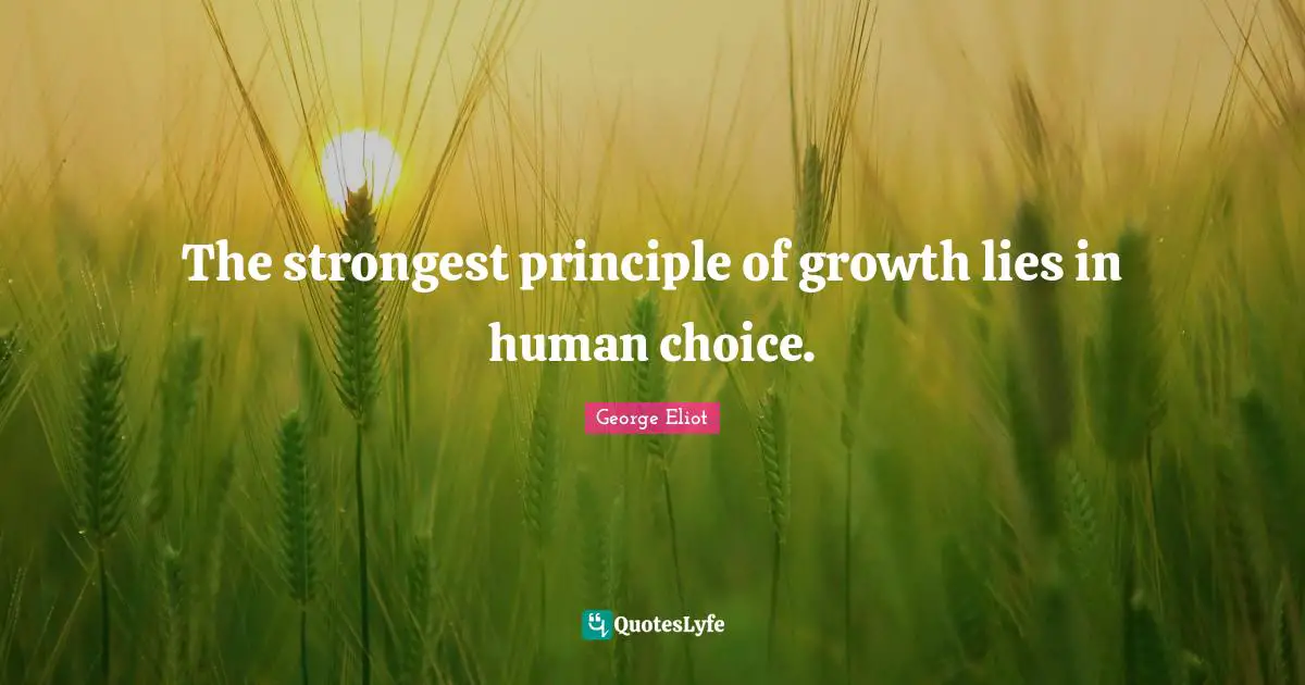 The strongest principle of growth lies in human choice.