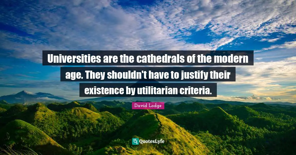 Universities are the cathedrals of the modern age. They shouldn't have to justify their existence by utilitarian criteria.