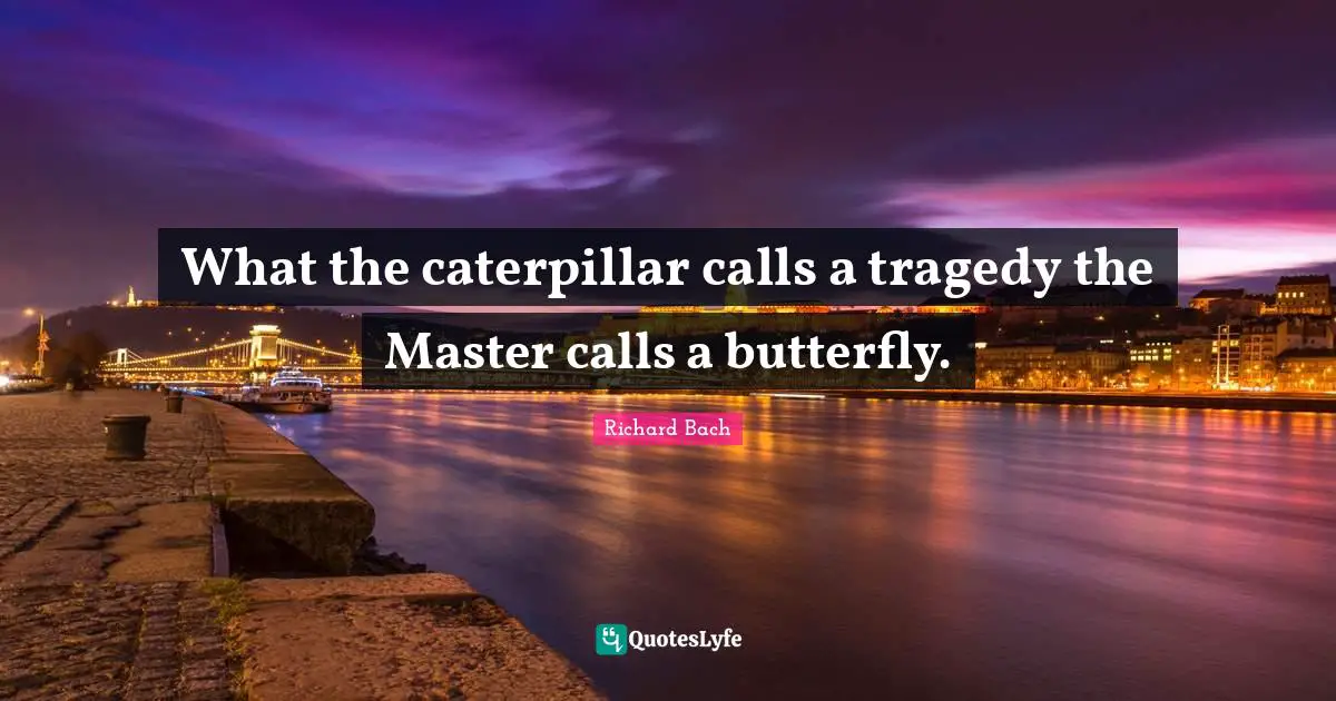 What the caterpillar calls a tragedy the Master calls a butterfly.