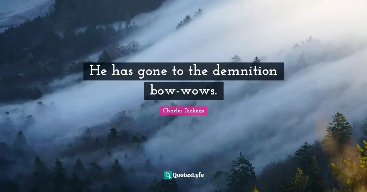 He has gone to the demnition bow-wows.