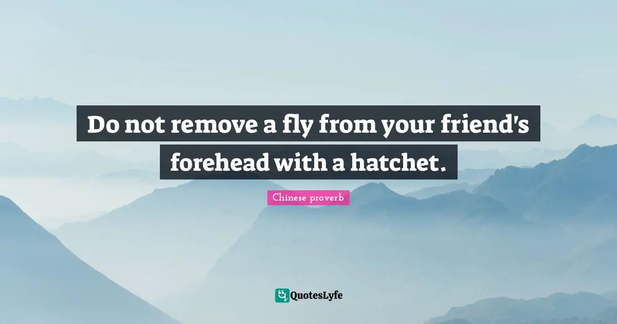 Do not remove a fly from your friend's forehead with a hatchet.