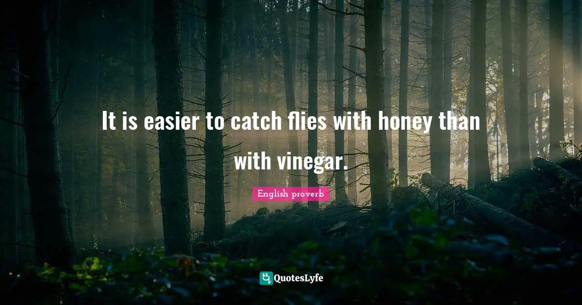 It is easier to catch flies with honey than with vinegar.