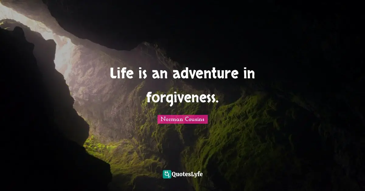 Life is an adventure in forgiveness.