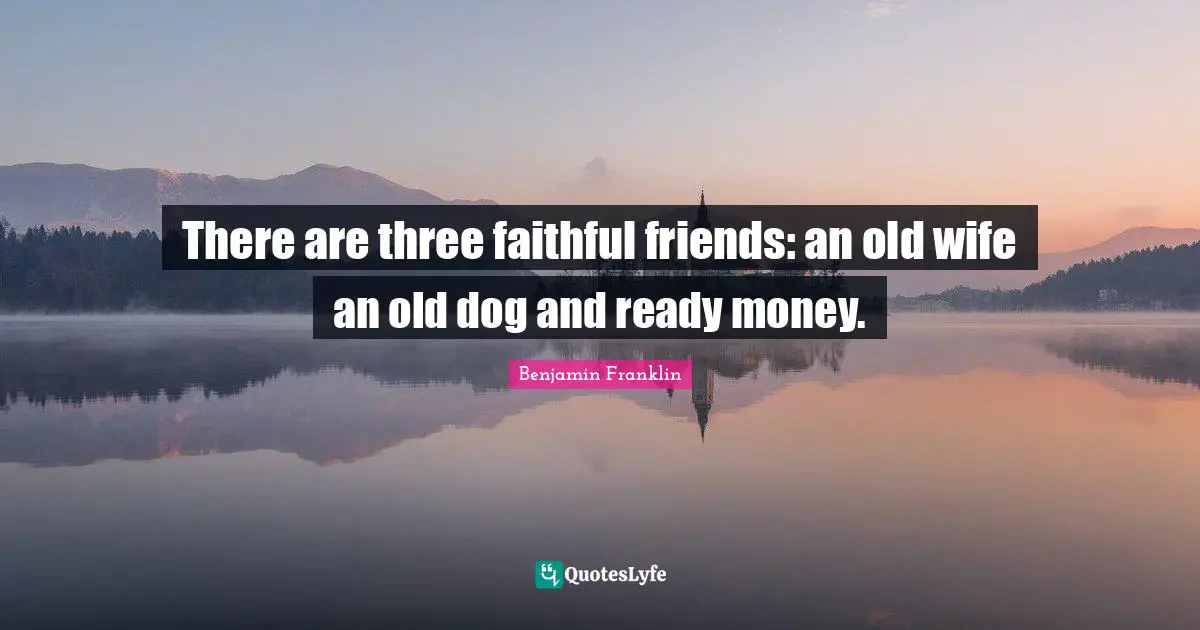 There are three faithful friends: an old wife an old dog and ready money.