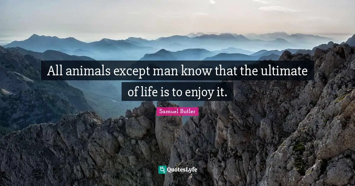 All animals except man know that the ultimate of life is to enjoy it.