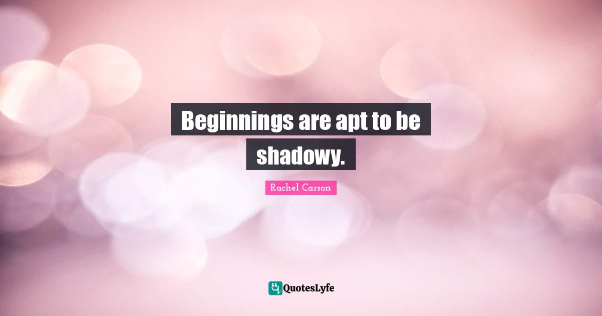 Beginnings are apt to be shadowy.