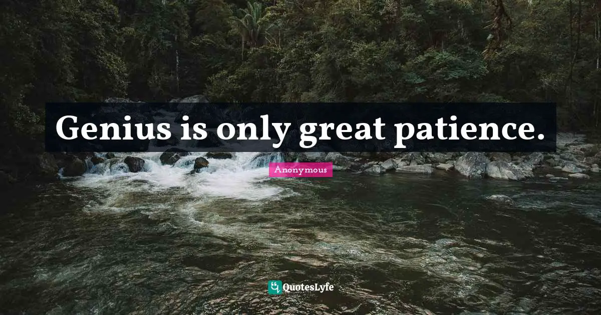 Genius is only great patience.