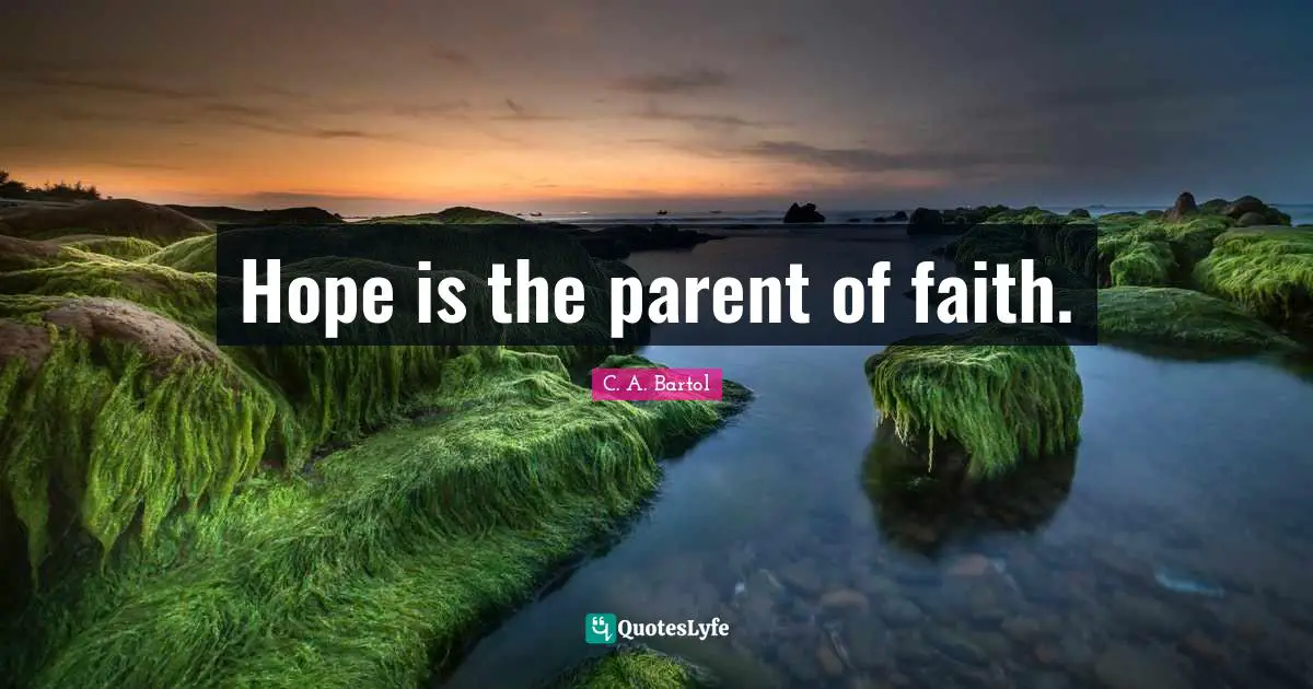 Hope is the parent of faith.