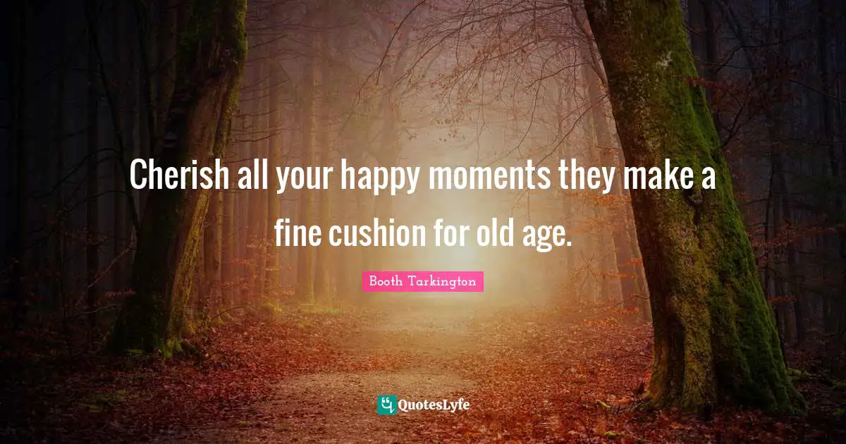 Cherish all your happy moments they make a fine cushion for old age.