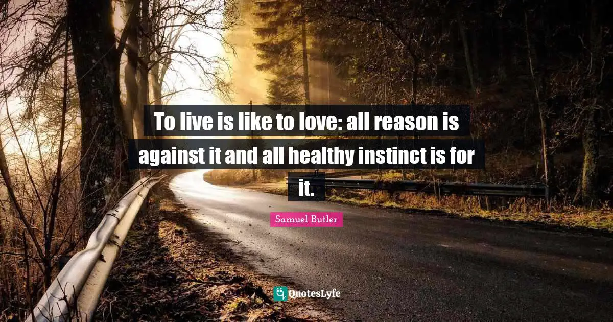 To live is like to love: all reason is against it and all healthy instinct is for it.
