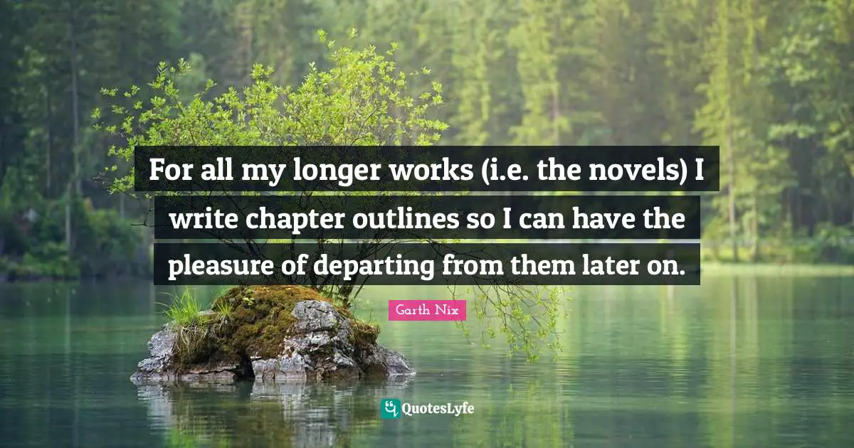 For all my longer works (i.e. the novels) I write chapter outlines so I can have the pleasure of departing from them later on.