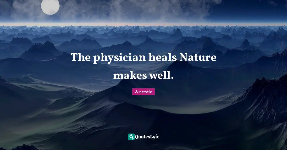 The physician heals Nature makes well.