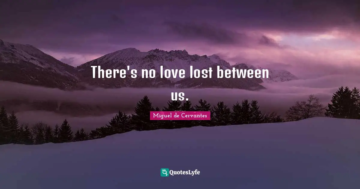 There's no love lost between us.