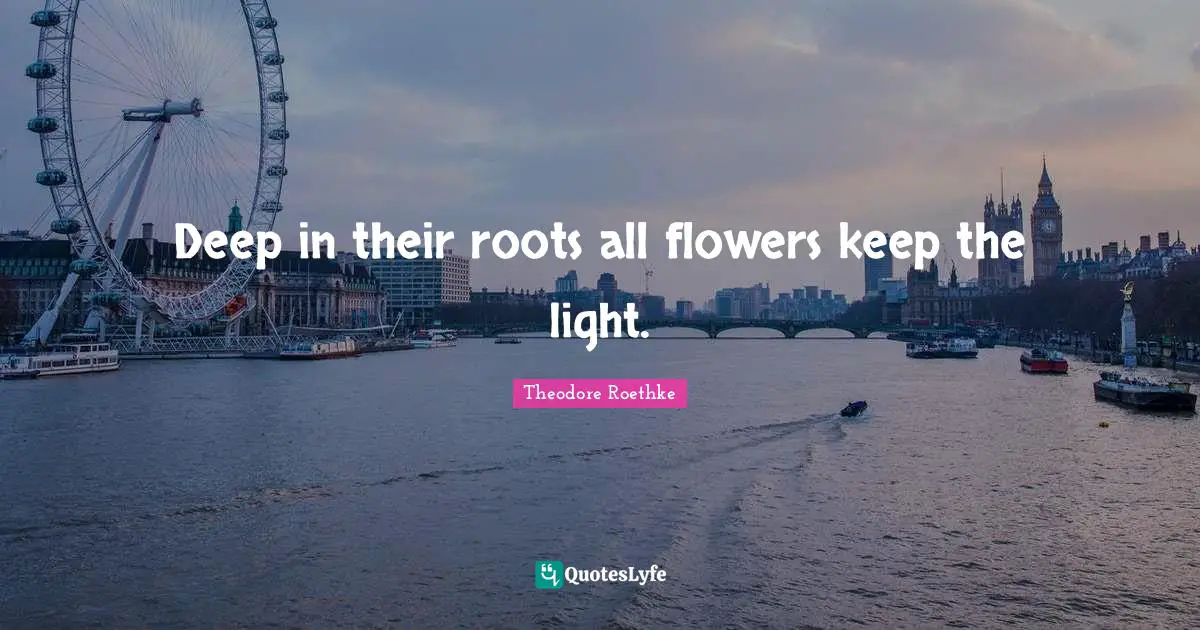 Deep in their roots all flowers keep the light.
