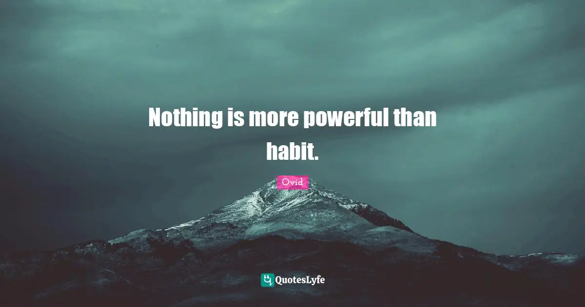 Nothing is more powerful than habit.