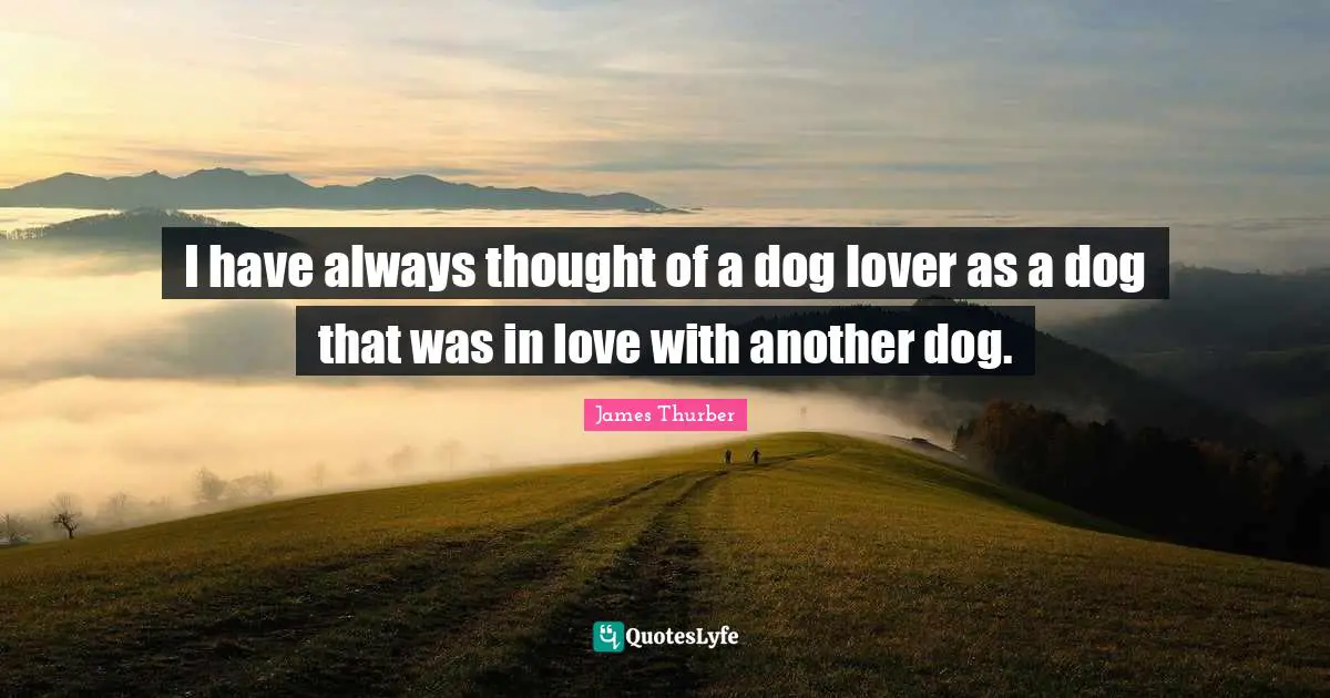 I have always thought of a dog lover as a dog that was in love with another dog.