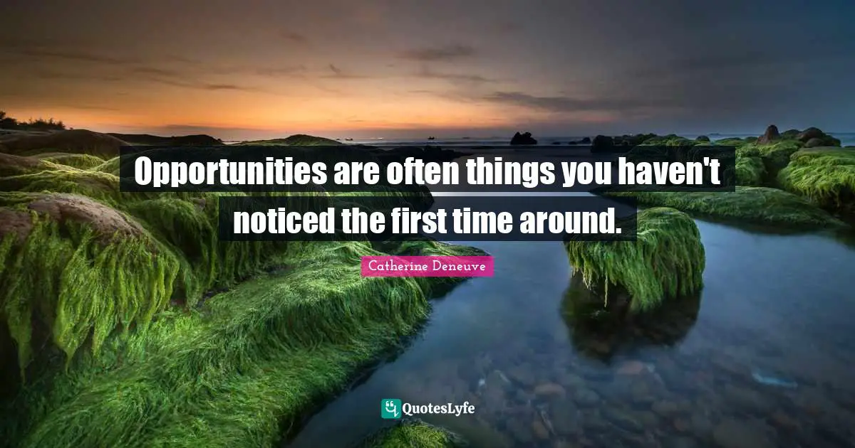 Opportunities are often things you haven't noticed the first time around.