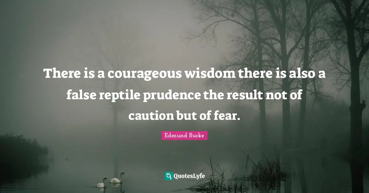There is a courageous wisdom there is also a false reptile prudence th ...