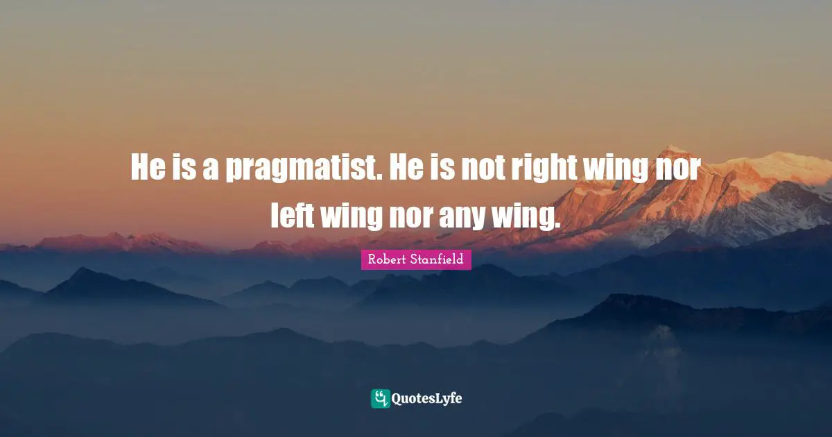 He is a pragmatist. He is not right wing nor left wing nor any wing.