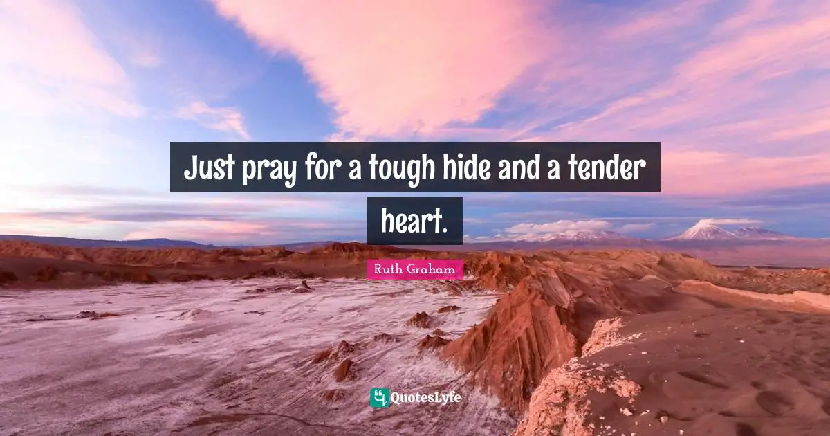 Just pray for a tough hide and a tender heart.