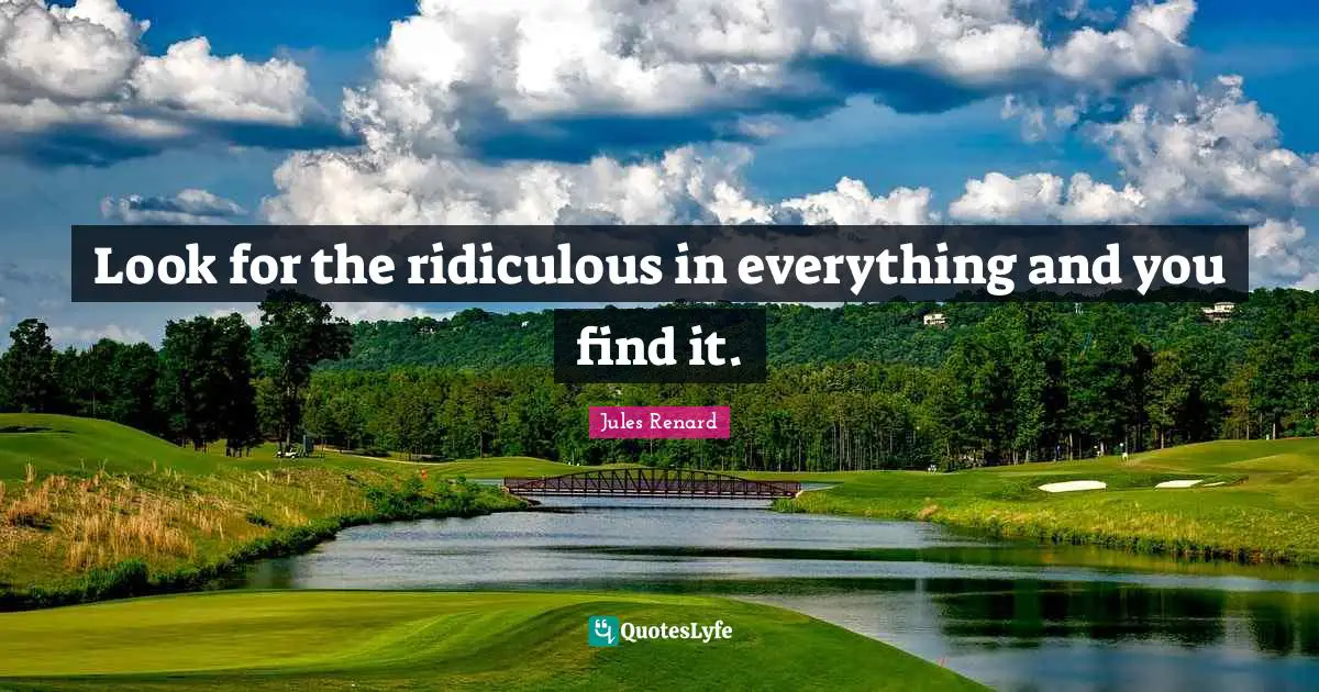 Look for the ridiculous in everything and you find it.