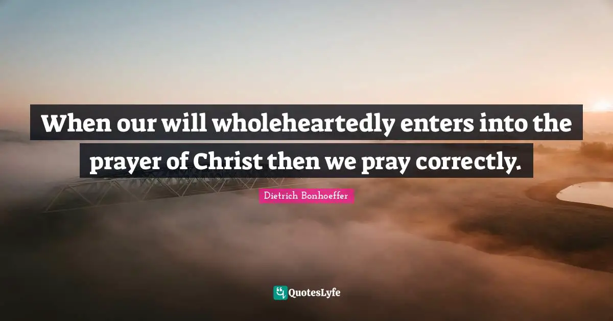When our will wholeheartedly enters into the prayer of Christ then we pray correctly.
