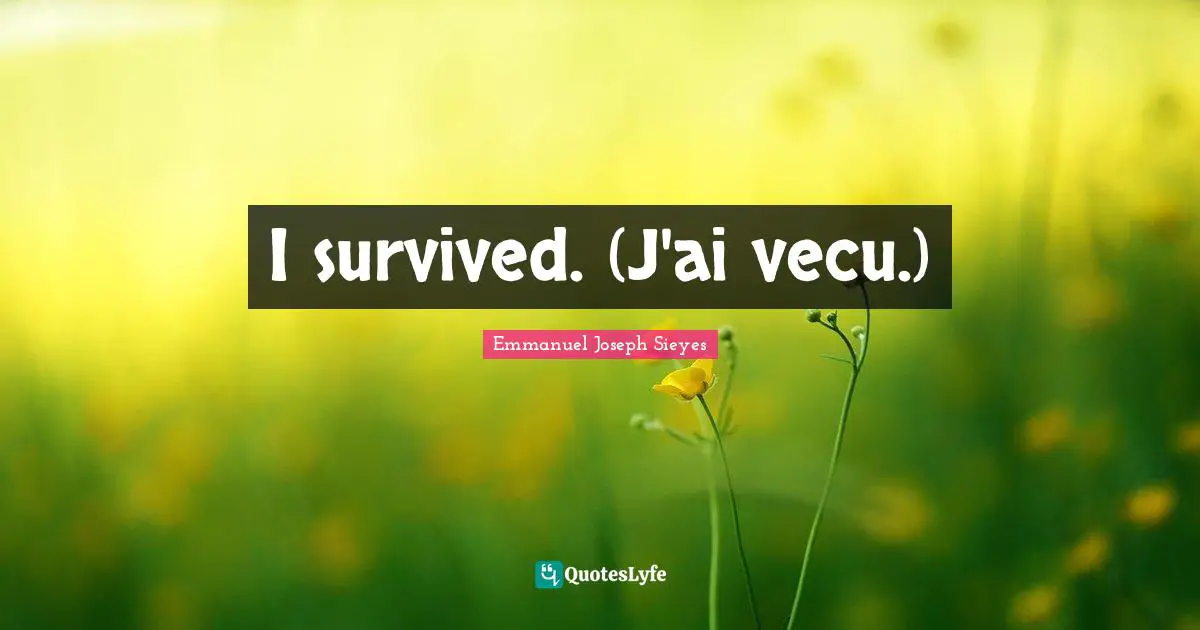 I survived. (J'ai vecu.)