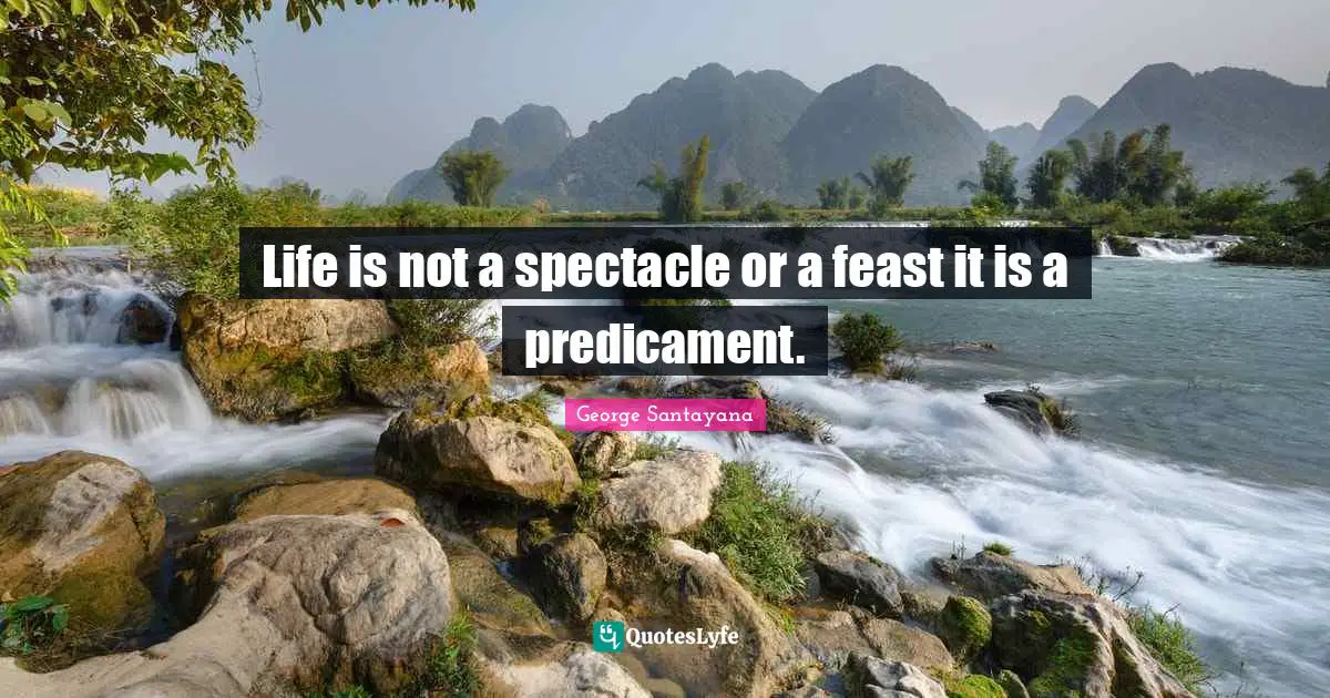 Life is not a spectacle or a feast it is a predicament.