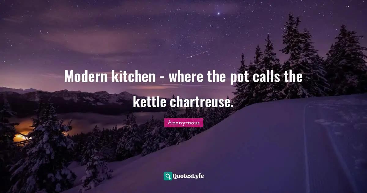 Modern kitchen - where the pot calls the kettle chartreuse.