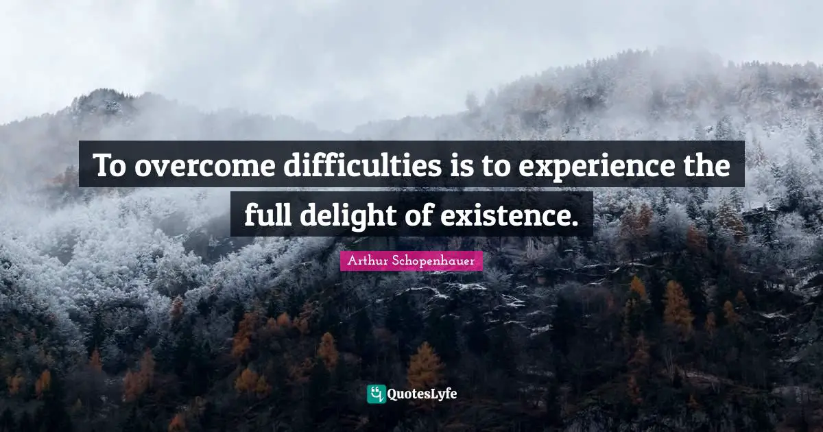 Arthur Schopenhauer Quotes: To overcome difficulties is to experience the full delight of existence.