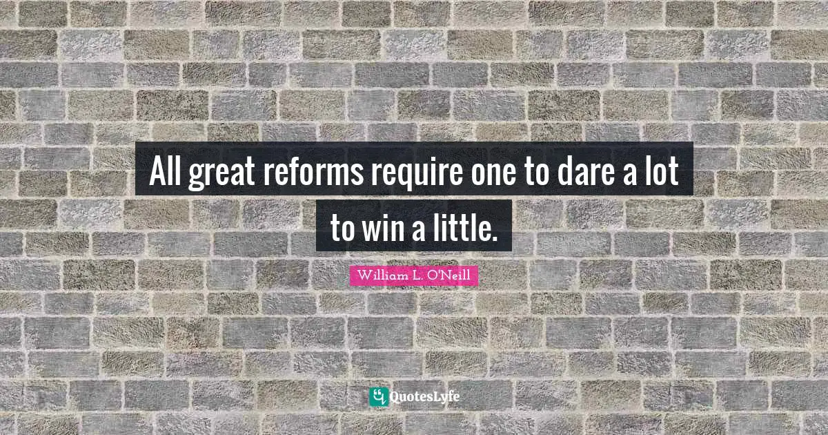 All great reforms require one to dare a lot to win a little.