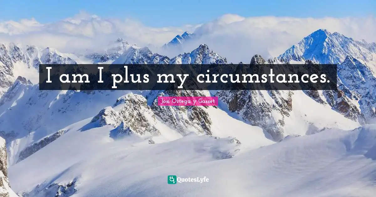 Self Knowledge Quotes: "I am I plus my circumstances."