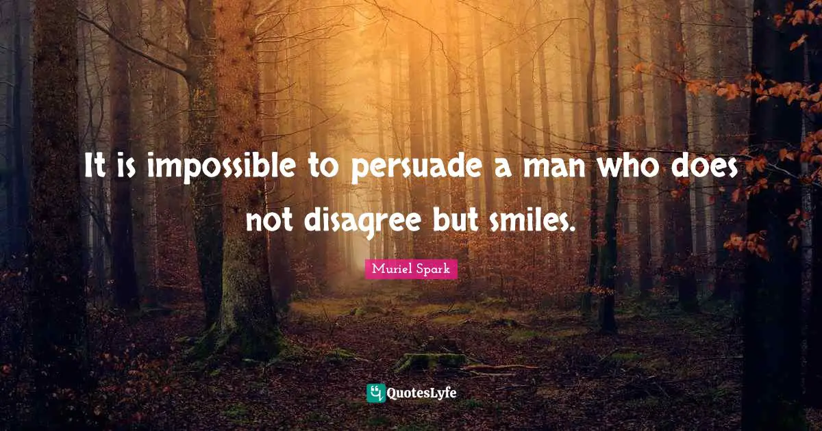 It is impossible to persuade a man who does not disagree but smiles.