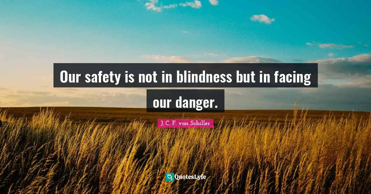Our safety is not in blindness but in facing our danger.