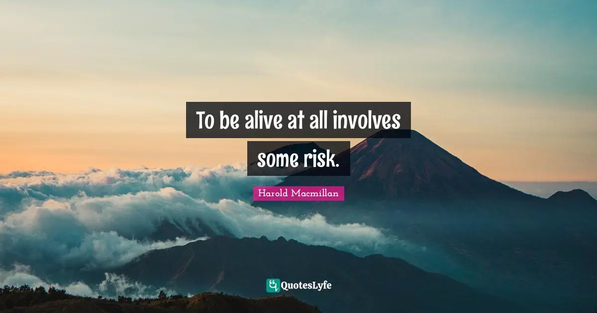 To be alive at all involves some risk.