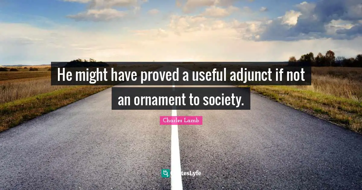 He might have proved a useful adjunct if not an ornament to society.