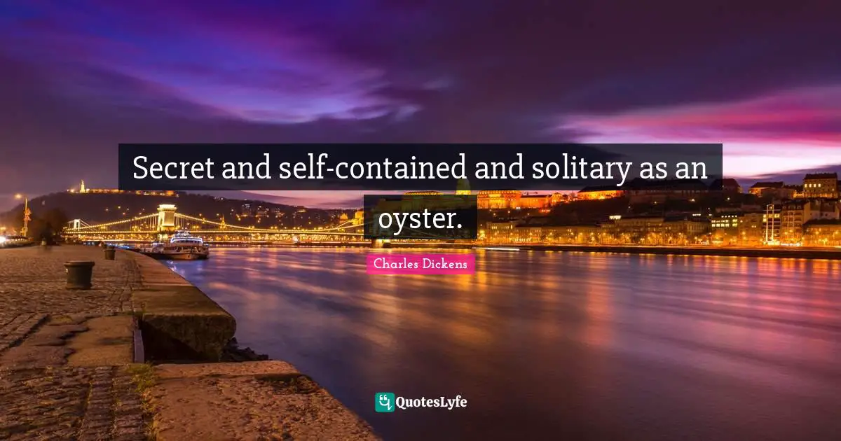 Secret and self-contained and solitary as an oyster.