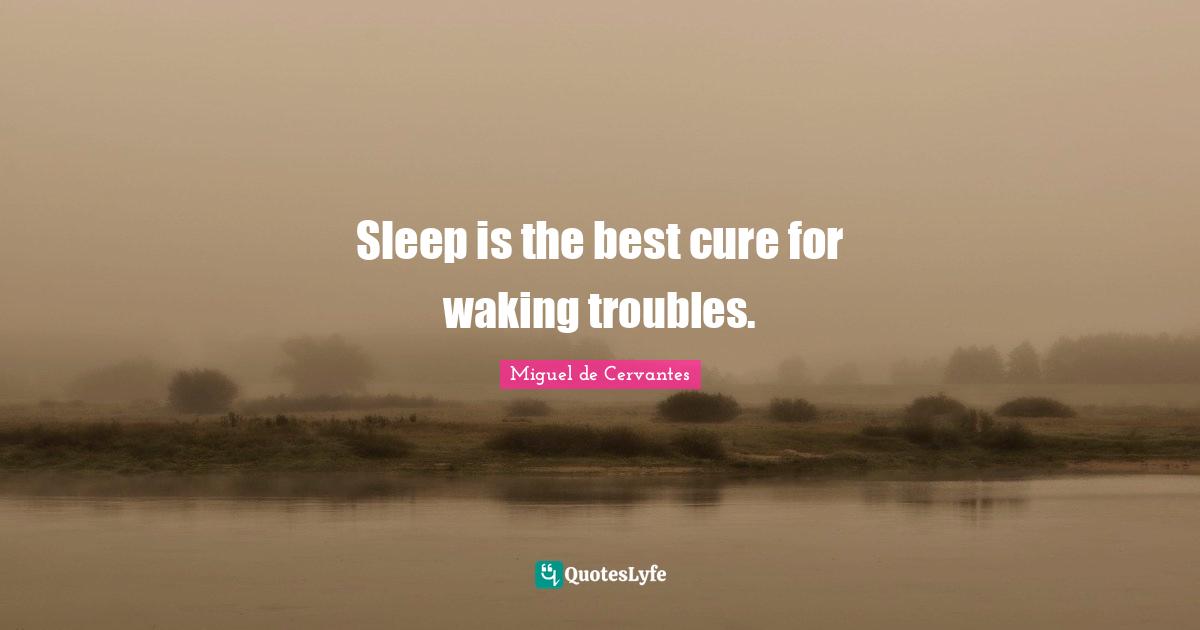 Sleep is the best cure for waking troubles.