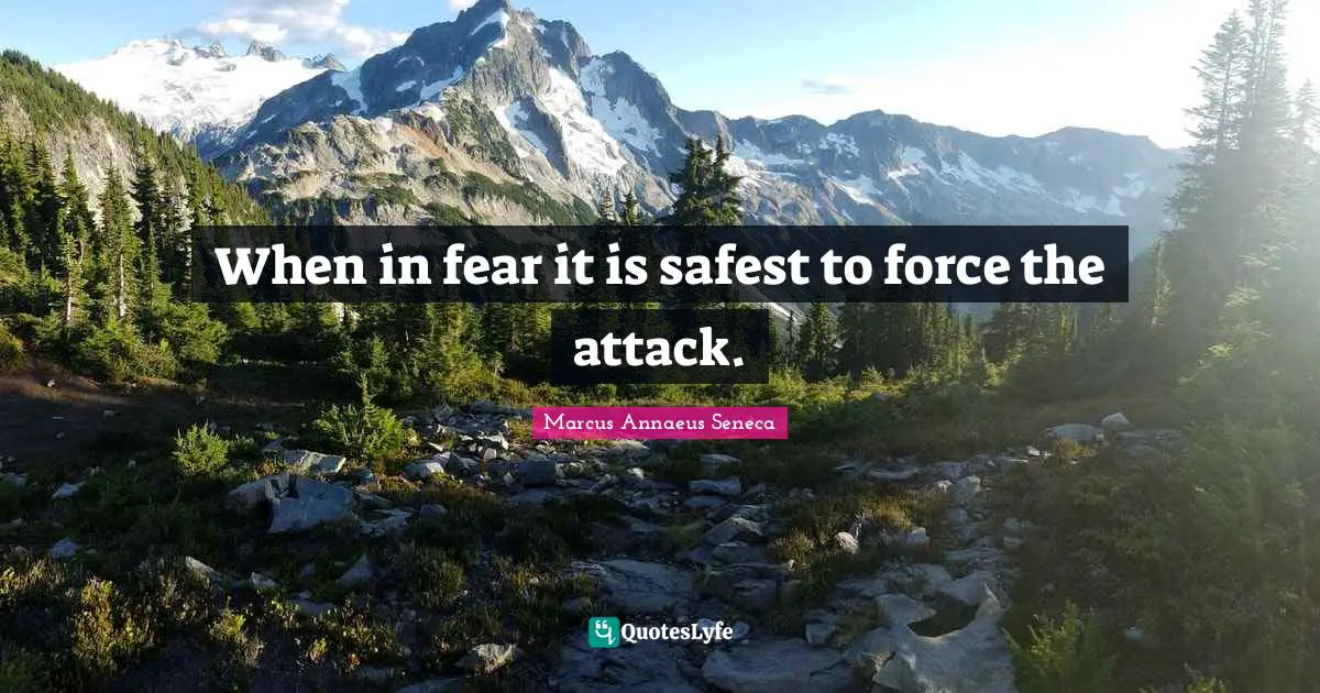 Marcus Annaeus Seneca Quotes: "When in fear it is safest to force the attack."