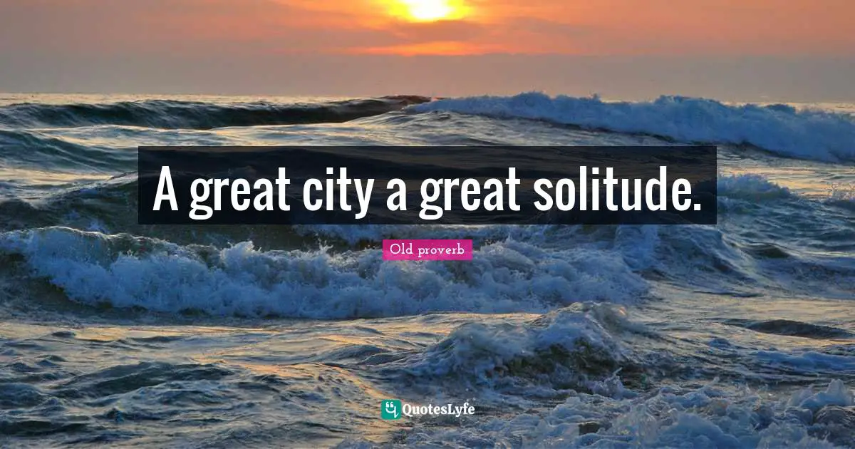 A great city a great solitude.
