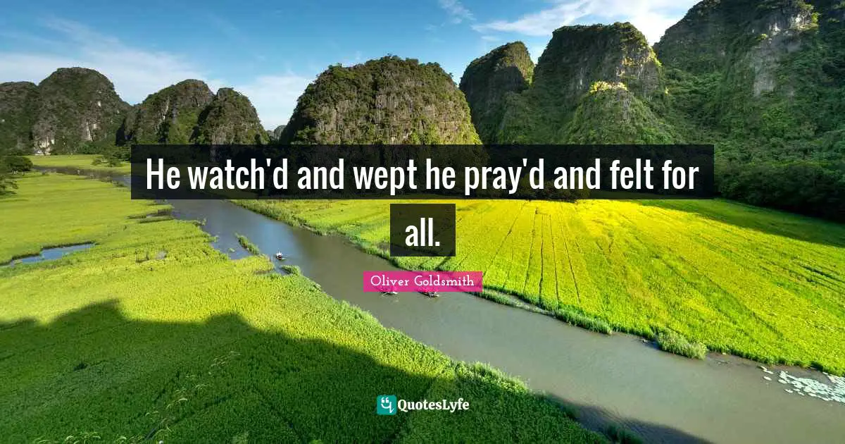 He watch'd and wept he pray'd and felt for all.