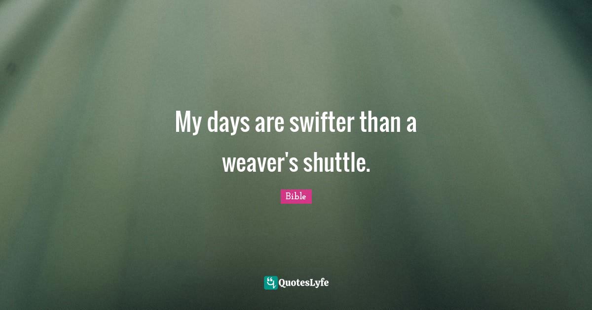 My days are swifter than a weaver's shuttle.
