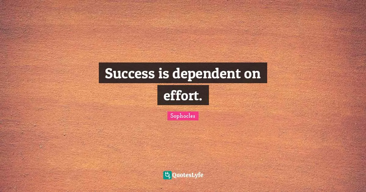 Success is dependent on effort.