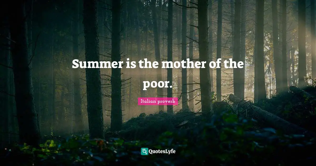 Summer is the mother of the poor.