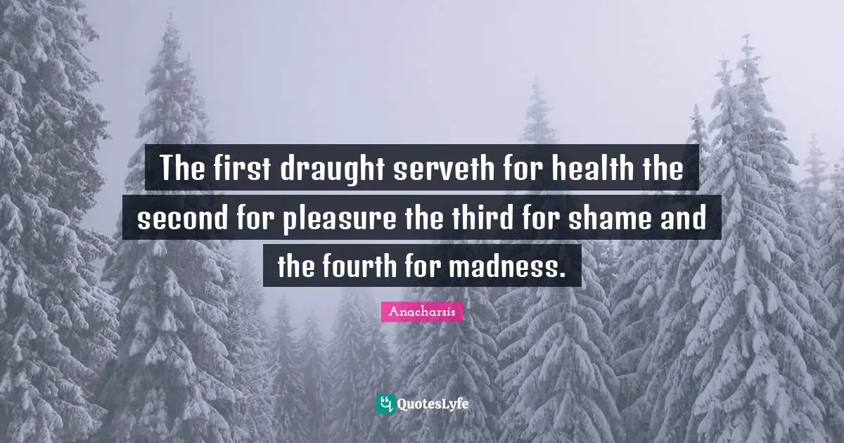 The first draught serveth for health the second for pleasure the third for shame and the fourth for madness.